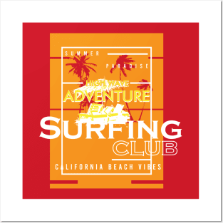 California Tropical Beach Surfing Club Posters and Art